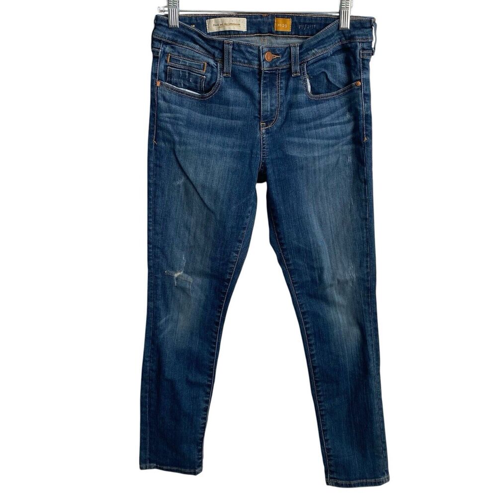 Pilcro And The Letterpress Jeans Womens 29 STET‎ Dark Wash Mid-Rise Regular Fit